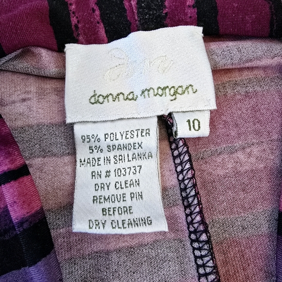 Donna Morgan Women's Mini Dress Size 10 Abstract Design In Purples Stretchy Work - Picture 5 of 11